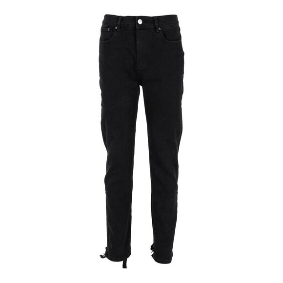 Balenciaga Distressed Hem Jeans in Black Cotton